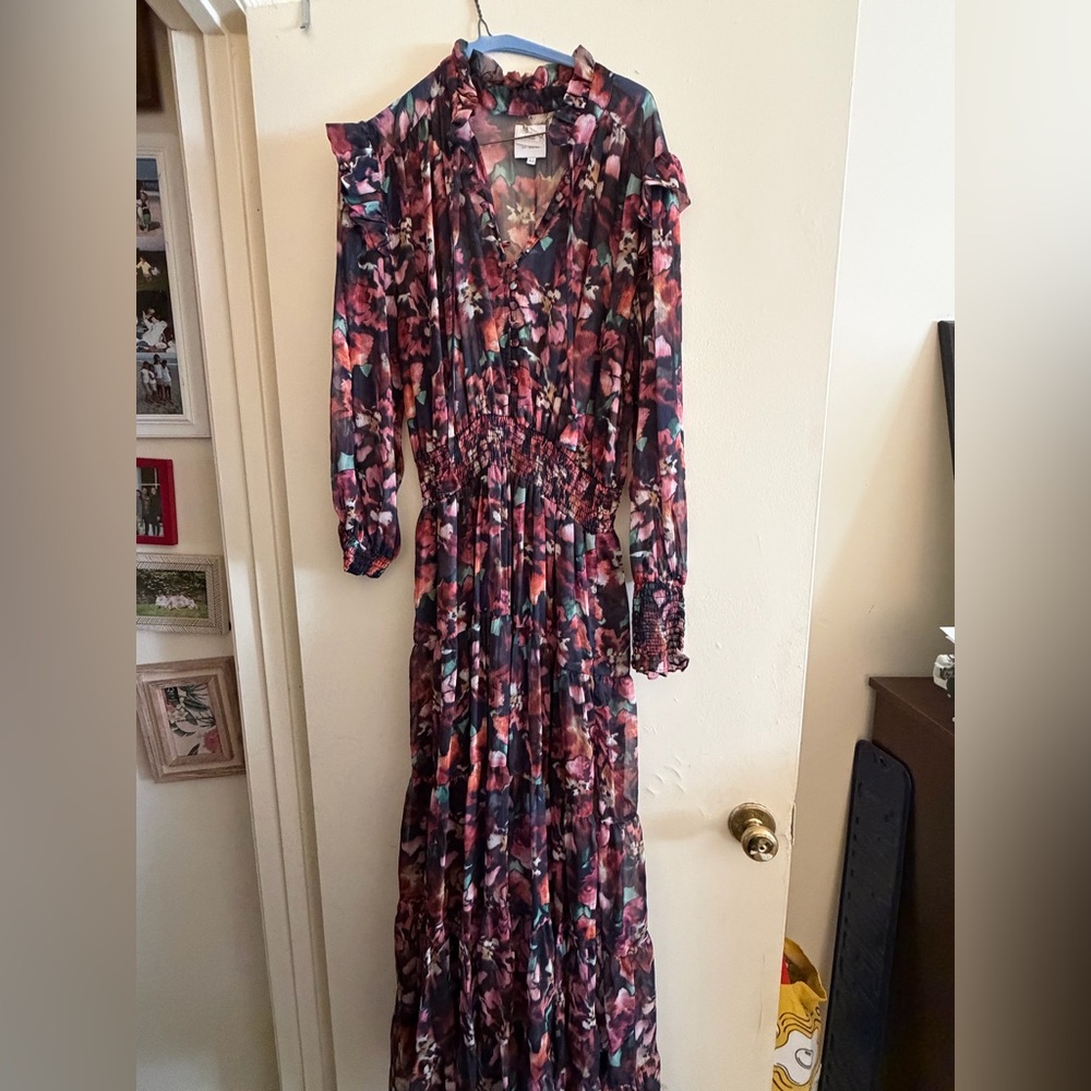 Misa Los Angeles Multicolor Floral Long Sleeve Dress